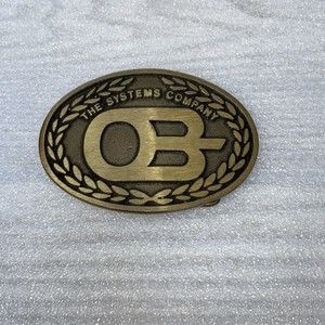 Vintage The Ohio Brass The Systems Company Belt Buckle, 3.5" DynaBuckle A